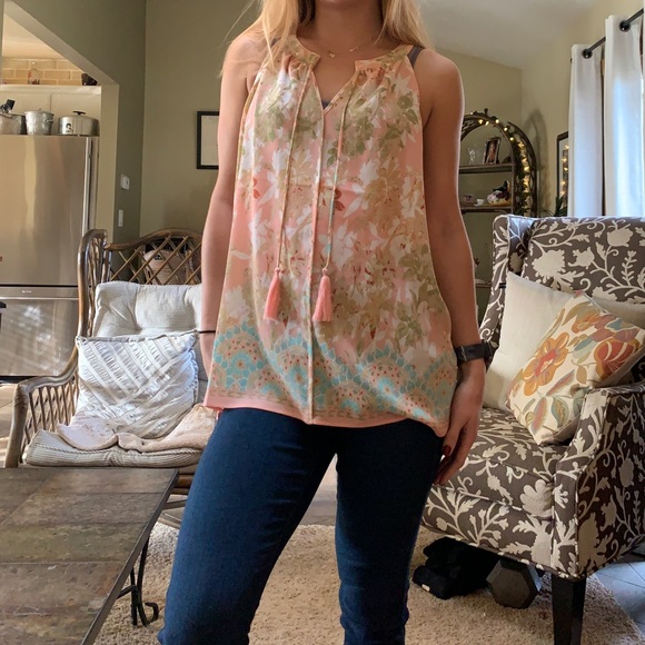 Floral Tunic Sleeveless Blouse (NWT) - Picture 2 of 5